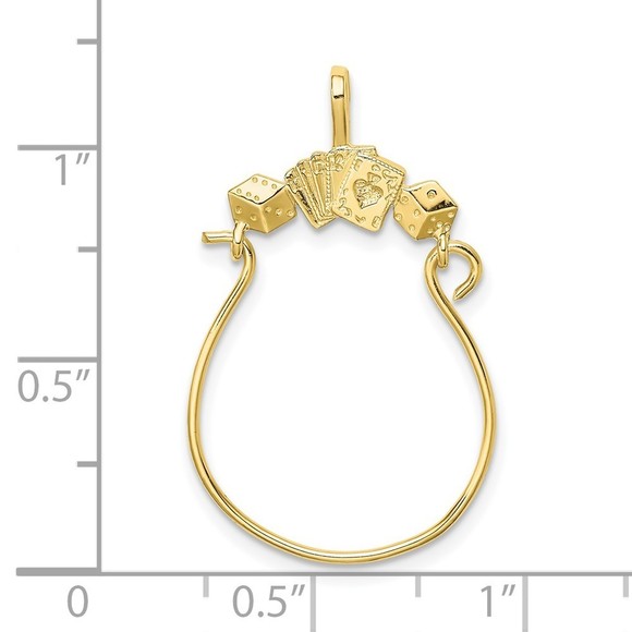 10K Gold Cards and Dice Charm Holder - Picture 2 of 4